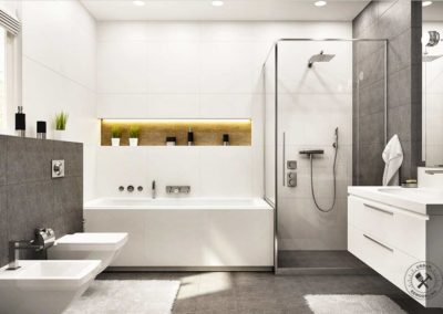 Modern bathroom white with gray in Sebastian FL