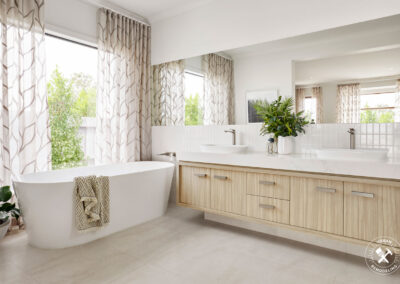 Stylish Modern Bathroom with Wooden Cabinetry in Vero Beach Florida